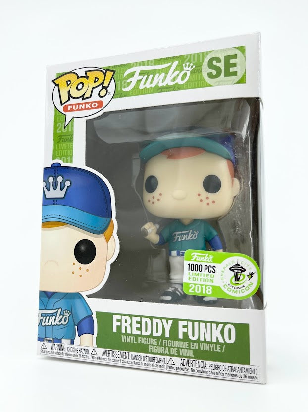 Funko POP! Freddy Funko Baseball Teal Uniform Emeral City Comic Con Exclusive